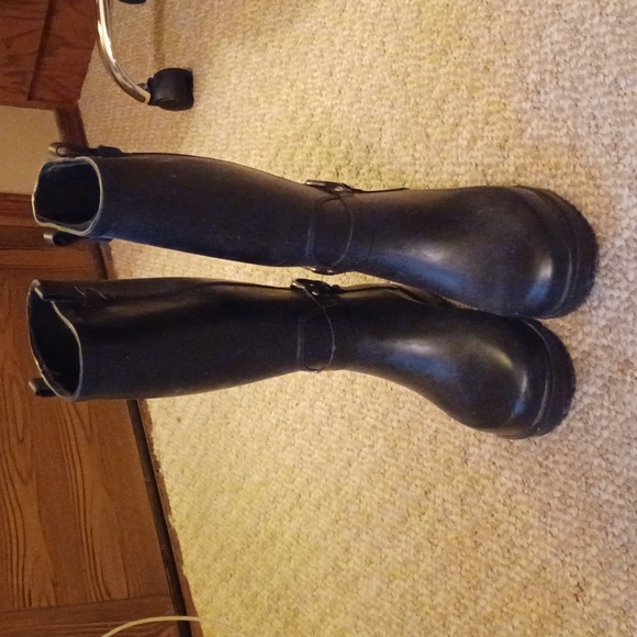 Rampage Shoes - Biker Rain Boots, Rampage, Black Rubber Waterproof 7 galoshes